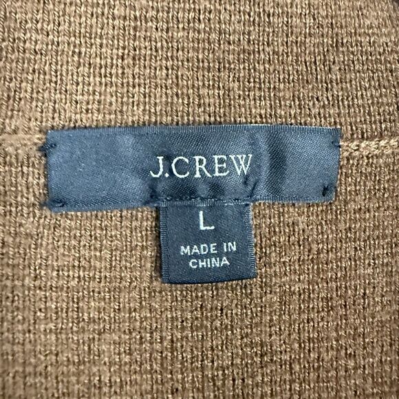 J Crew Eloise Knit Sweater Blazer Women L Brown Pockets Business Casual w Wool - Picture 5 of 7